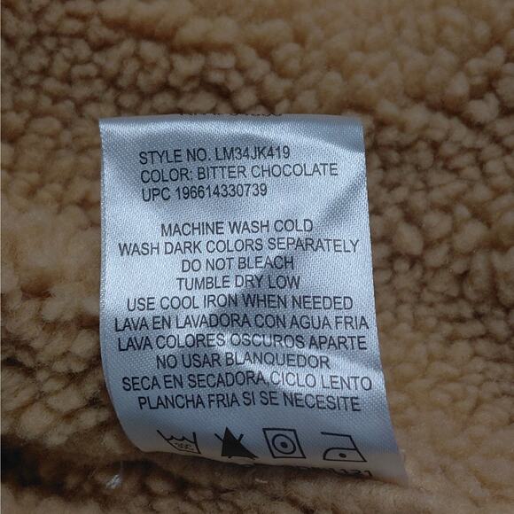 Lee Workwear Bomber Jacket Mens Medium Brown Sherpa Lined Hooded Coat Outdoor - Picture 14 of 14